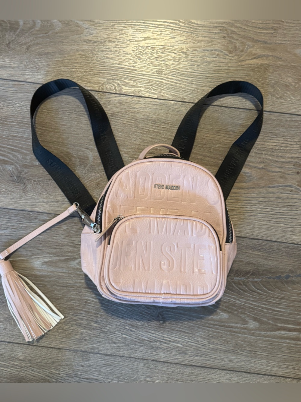 Steve Madden Blush Pink Mini Backpack with Tassel EUC - Picture 5 of 9